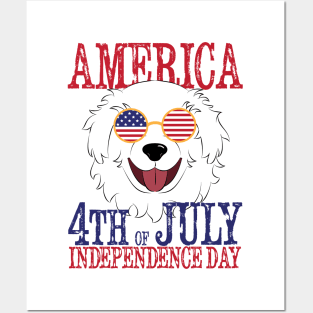 Great Pyrenees 4th of July Posters and Art